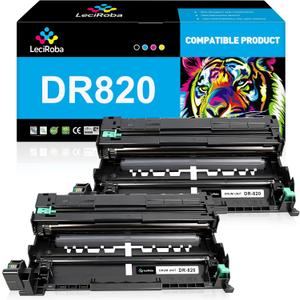 LeciRoba DR-820 Drum Unit Replacement for Brother DR820 for HL-L6200DW MFC-L5850DW MFC-L5900DW MFC-L6700DW MFC-L5800DW HLL6200DW HL-L5200DW HLL5100DN Printer (Yields Up to 30,000 Pages, Black, 2-Pack)