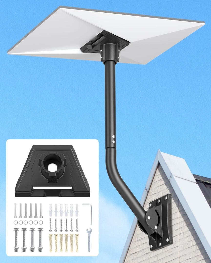 FORGIGN Mount Starlink Gen 3 Mount, Pole Adapter Kit for Gen 3 Standard Dish, Heavy Duty Pivot Adjustable Starlinks Mounting Kit with Pipe Adapter for Wall Roof Mounts, Black