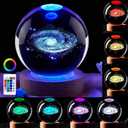 3D Galaxy Crystal Ball lamp 16 Colors Changing Planet Crystal Lamp with Wooden Base&Remote Control 3D Laser Engraving Galaxy Night Light Space lamp Decor Gifts for Boys Girls Kids