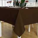 Brown Rectangle Tablecloth Waterproof Stain Resistant Wrinkle Free Square Table Cloth 210GSM Polyester Wipeable Table Cover for Party, Banquet, Indoor & Outdoor - Rectangular, 54 x 54 inch