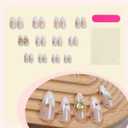 24pcs Almond Press On Nails Medium Fake Nails Star Rhinestone With Heart Design Ombre False Nails Full Cover Artificial Nails Glossy Cute Glue On Nail Reusable Stick On Nail For Women Manicure