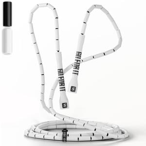 Sportbit Elite Beaded Jump Rope  Adjustable for Kids & Adults, Durable Fitness Skipping Rope for Cardio, Gym, Home & Outdoor Workouts (White)