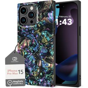 Cocomii - Rectangle Case Compatible with iPhone 15 Pro Max - Compatible with MagSafe, Opalescent Pearl, Glitter Sparkle, Glossy, Magnetic Phone Case for iPhone 15 Pro Max 6.7 inch, Abalone (iPhone 15 Pro Max 6.7", Abalone)