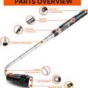 Gifts for Dad, Magnetic Pickup Tool with LED, Telescoping Magnet Flashlight, Cool Gadgets Stocking Stuffers for Teen Boys, Christmas Gifts for Men, Husband, Handyman, Boyfriend, Him, Dad, Black