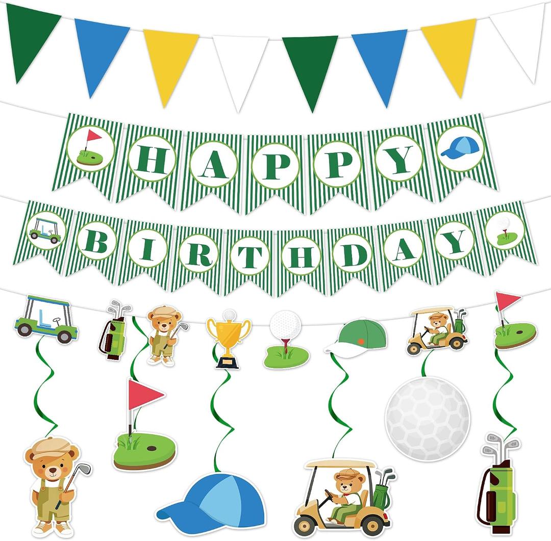 Golf Birthday Decorations, Golf Party Banners for Boys