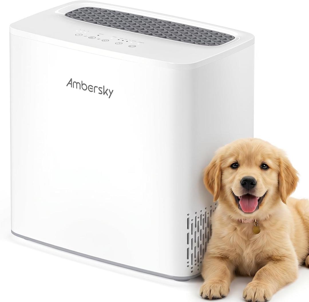 Ambersky Air Purifier for Home, True HEPA Air Cleaner Cover Up to 2000sq.ft with Real-Time Air Quality Sensor, Auto Mode, 23dB Sleep Mode, Pet Hair Dander Odor Smoke Dust Filter for Large Room