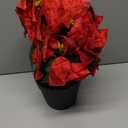 16 Artificial Poinsettias Flowers for Outdoors Red Faux Christmas Poinsettia Plant 11 Heads Winter Flowers for Front Porch Garden Yard Patio Decor