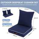 Enipate Outdoor Deep Seat Cushion Set of 2, Weather Resistant Patio Furniture Cushions with Zipper and Handle, 24 x 24 x 5 inch Outdoor Wicker Chair Cushions for Patio,Yard,Garden