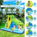 TOAOB Inflatable Water Slide：5 in 1 Crocodile Bounce House Water Park for Kids - Climbing Wall Splash Pool Water Cannon Basketball Rim - 480W Blower - for Indoor Outdoor Backyard Birthday Party