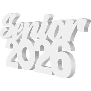 Yaomiao Senior 2026 Sign Graduation Decorations Class of 2026 Decorations Photo Prop Graduation Table Centerpieces for Senior Night Decor High School College Sign Grad Party Supplies (White)