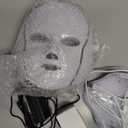 Red Light Photon Facial Mask with Remote Control, 7 Custom Modes with Infrared, Portable with Timer for Home Use (White 01)