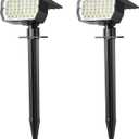WENATY Solar Spot Lights Outdoor Waterproof IP65, 2 Pack Landscape Spotlights with 46 LEDs, 3 Modes Auto On/Off Solar Powered Flood Lights for Outside Pathway, Yard, Garden, Walkway (Cool White)