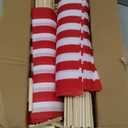 Pack of 100 American Flags with wood Stick, 12x18 Inch American Flags for outside, US Flags/American Hand Held Stick Flags with Kid-Safe Spear Top, Perfect for Patriotic Decorations, Parades, Veteran Party,4th of July decorations