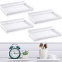 Maitys 4 Pack 8 x 4.3 Inch Slatwall Shelves White Hanging Slatwall Accessories Plastic Slat Wall Shelves Organizer with Fence for Home Garage Office Display Boutique Supplies