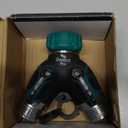 2WAYZ Hose Splitter 2 Way Heavy Duty Outdoor Faucet and Garden Connector - Water Spigot Splitter - Durable All-Metal Y Adapter with Shut-Off Valve - 4 x 4 x 1.5 Inches