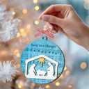 3 x Nativity Christmas Ornaments 2025, Religious Gift for Christians, Faith Friends, Church Members, Wooden Christmas Ornaments for Hanging Decor, Catholic Religious Gifts for Women