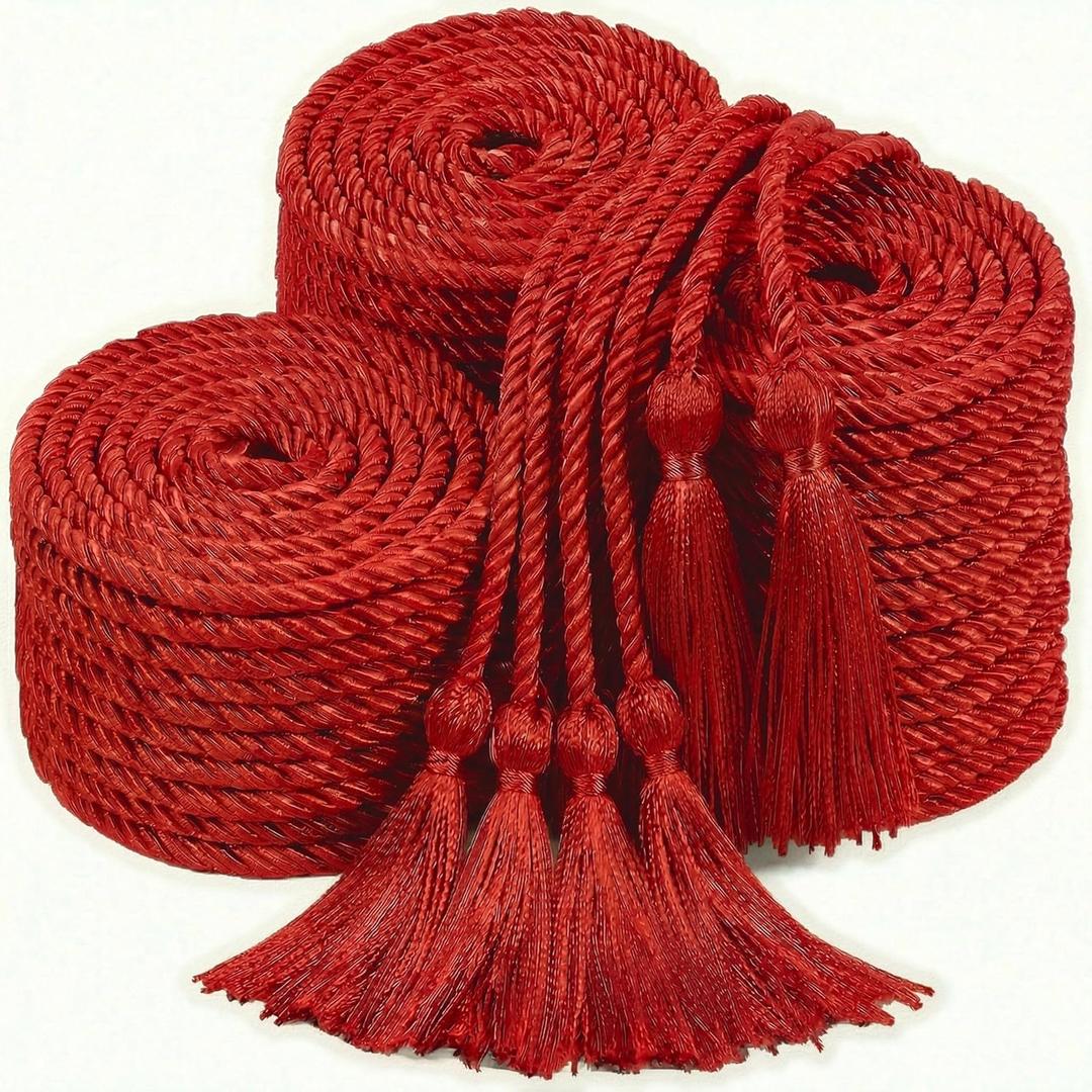 TFTAFAN 36 pcs Graduation Honor Cords Bulk 68" Grad Braided Honor Cord with Tassel for Commencement, Academic Achievements, School Ceremonies and Student Organizations (Red)
