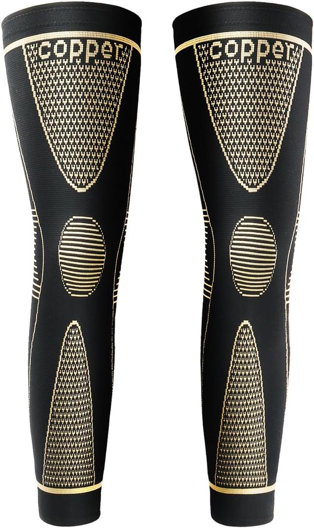 SKDK Copper Full Leg Sleeves Long CompressionKnee Braces for Knee Pain Women & Men Knee Compression Sleeves, Knee Support for Meniscus Tear, ACL, Arthritis, Joint Pain Relief,Sport