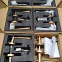 Asidrama 6 Pack Champagne Bronze Privacy Door Handle with Lock