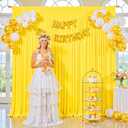 10ft x 10ft Yellow Backdrop Curtain for Parties Yellow Wrinkle Free Backdrop Drapes Panels for Birthday Party Baby Shower Wedding Photo Photography Polyester Fabric Background Decoration