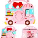 VOFUOE for Samsung Galaxy Tab A11 Plus Case 2025, Galaxy Tab A9 Plus Case 2023 11 Inch for Kids Girls Dessert House Design with Shoulder Straps 360 Rotating Stand Soft Silicone Tablet Cover- Pink
