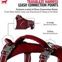 Tuff Pupper Escape Proof Dog Harness for Extra Large Dogs | No Pull Lightweight Adjustable Harness | No Escape Multifunctional Outdoor Pet Gear | Strong Durable Breathable | Secure Comfortable Fit, Maroon, S