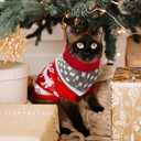 Dog Christmas Sweaters Christmas Sweater Cat Pet Xmas Clothes Cat Outfit Holiday Classic Winter Knitwear Warm Reindeer Snowflake Sweater for Kitty Puppy Dogs Cat (red)