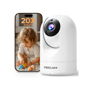FOSCAM Home Security Camera R4S 4MP(2K) WiFi Camera, 2.4/5GHz Wireless IP Indoor Camera with AI Human Detection & Sound Detection, 33ft Night Vision, 2-Way Audio,Compatible with Alexa, White