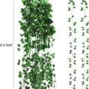 Tbestmax 473 Feet 72 Pack Artificial Ivy Leaf Plants, Green Vine Leaves, Greenery Hanging Garland, Fake Foliage Flowers for Home Kitchen Garden Office Wedding Wall Decor