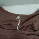 ANRABESS Women Scoop Neck Bodysuits Long Sleeve Tops 2025 Fall Slim Fit Ribbed Knit Sexy Soft Basic Shirts Fashion Outfits (Small, Coffee)