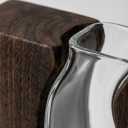 Wood and Glass Vase for Flowers - Handcrafted Solid Wood Glass Vase, Rustic Farmhouse Table Centerpiece, Artistic Wooden Vases for Home Decor Living Room (Large - Slim (9.5" H x 5.7" W))