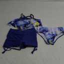 Girls Swimsuit Kids Bathing Suit 3 Pieces Bikini Set with Shorts Adjustable Swimwear  (10-11 Years)