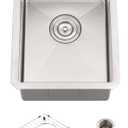 12 Inch Undermount Stainless Steel Bar Sink- Wesliv 12x16 Undermount Small Bar Kitchen Sinks 16 Gauge Stainless Steel Outdoor Rv Wet Sinks with Bottom Grid & Drain (Brushed Nickel)