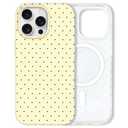 Hython for iPhone 15 Pro Max Case Cute Polka Dot Aesthetic Design Simple Cover 6.7", Thin Slim Anti-Scratch Soft TPU Bumper Shockproof Rubber Protective Phone Cases for Women Girls, Magnetic Yellow