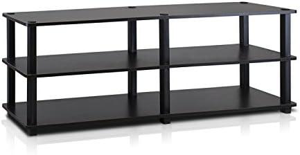 Furinno Turn-S-Tube No Tools 3-Tier Entertainment TV Stands, Espresso/Black