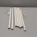 Long Antique White Curtain Rods for Windows 66 to 120 Inch, Decorative Heavy Duty Single-Side Adjustable 1'' Diameter Off White Drapery Rod, Vintage Rustic Metal Curtain Pole for Farmhouse