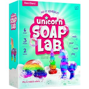 Dan&Darci Unicorn Soap Making Kit - Girls Crafts DIY Project Age 6+ Year Old Kids - Unicorn Girl Birthday Gifts - Science Activity Teenage Gift - Make Your Own Soap - Craft Toys Ages 6 7 8 9 10 11 12