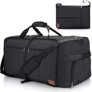 100L Travel Duffle Bag for Men, Urtala 32 Large Duffle Bag for Traveling with Shoe Compartment, Foldable Travel Duffel Bag Weekender Bag Gym Bag for Men Women Waterproof & Tear Resistant (Black)