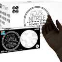 ASAP Thick Black Nitrile Gloves Disposable Latex Free - 6 Mil, Powder Free, Food Safe, Kitchen & Mechanic (Large)