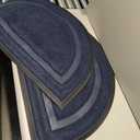 OLANLY Half Circle Door Mat Indoor Outdoor Entrance Welcome, Waterproof All-Season, All-Weather Doormat, Sturdy Natural Rubber, Low Profile, Easy Clean Patio Porch Entryway Mat, 36x24, Blue