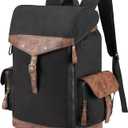 KEMIMOTO Motorcycle Canvas Backpack for Men, Vintage Travel Bag Laptop Rucksack Bookbag, Hiking/Travel/Camping Daypack for Men, 32L