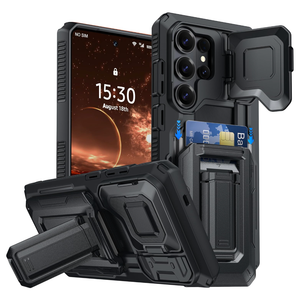 AMILIFECASES for Samsung Galaxy S26 Ultra Wallet Case with Card Holder & Kickstand & Full Camera Lens Cover, Military Grade Drop Shockproof Rugged Phone Case for S26 Ultra 6.9'', Black