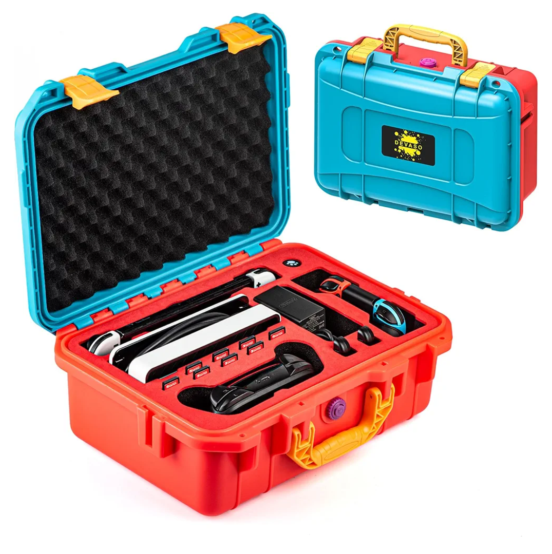 DEVASO Carrying Case for Nintendo Switch/Switch OLED, Professional Deluxe Waterproof Travel Bag Soft Lining Hard Case for Nintendo Switch OLED Model (2021) Console Pro Controller & Accessories