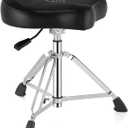 TENTOTEN Drum Throne Hydraulic Drum Stool, Removable Ergonomic Drum Seat with Memory Foam Velvet Surface and Foldable Base, 19in-24in Height Drummer Stool for Adults & Kids, TOT 700