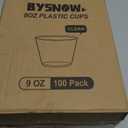 100 Pack 9 oz Clear Plastic Cups, Sturdy & Food Safe Disposable Plastic Cups for Wine Cocktail Punch