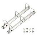 PATIKIL A4 3 Hole Ring Binder Mechanisms, 2 Set 1.5" D Ring Replacement Binder Planner Loose Leaf Binding Spines for Organizers DIY Fill Paper Storage Folder Accessories, 26mm Silver Tone