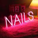 Britrio LED NAILS Neon Sign Light Pink Nails Spa Beauty Salon Studio LED Wall Art Decor Sign for Business Stores Logo Barber Shops Indoors Nail Tech Gift 5V USB Powered with Dimmer Switch 15.75 IN