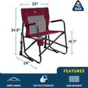 GCI Outdoor Freestyle Rocker Camping Chair | Portable Folding Rocking Chair with Solid, Durable Armrests, Drink Holder & Comfortable Backrest Cinnamon