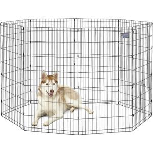 MidWest Homes for Pets 48-Inch Exercise Pen, for Indoor and Outdoor use, 16 Sq Feet of Play, Folding Dog Pen, No Door Design for Maximum Security, Easy to Set Up, Foldable Dog Playpen