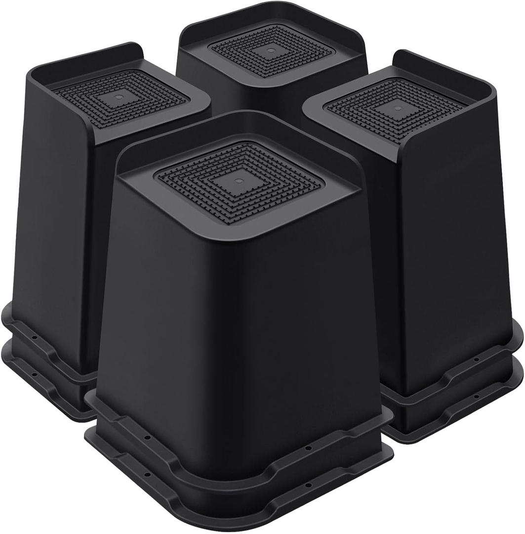 ANNKUT Bed Risers 8 Inch Heavy Duty, Furniture Risers for Bed Desk Table Sofa Couch Oversized Bed Lifts Risers, Support up to 5000 Lbs(8 Pack Black)